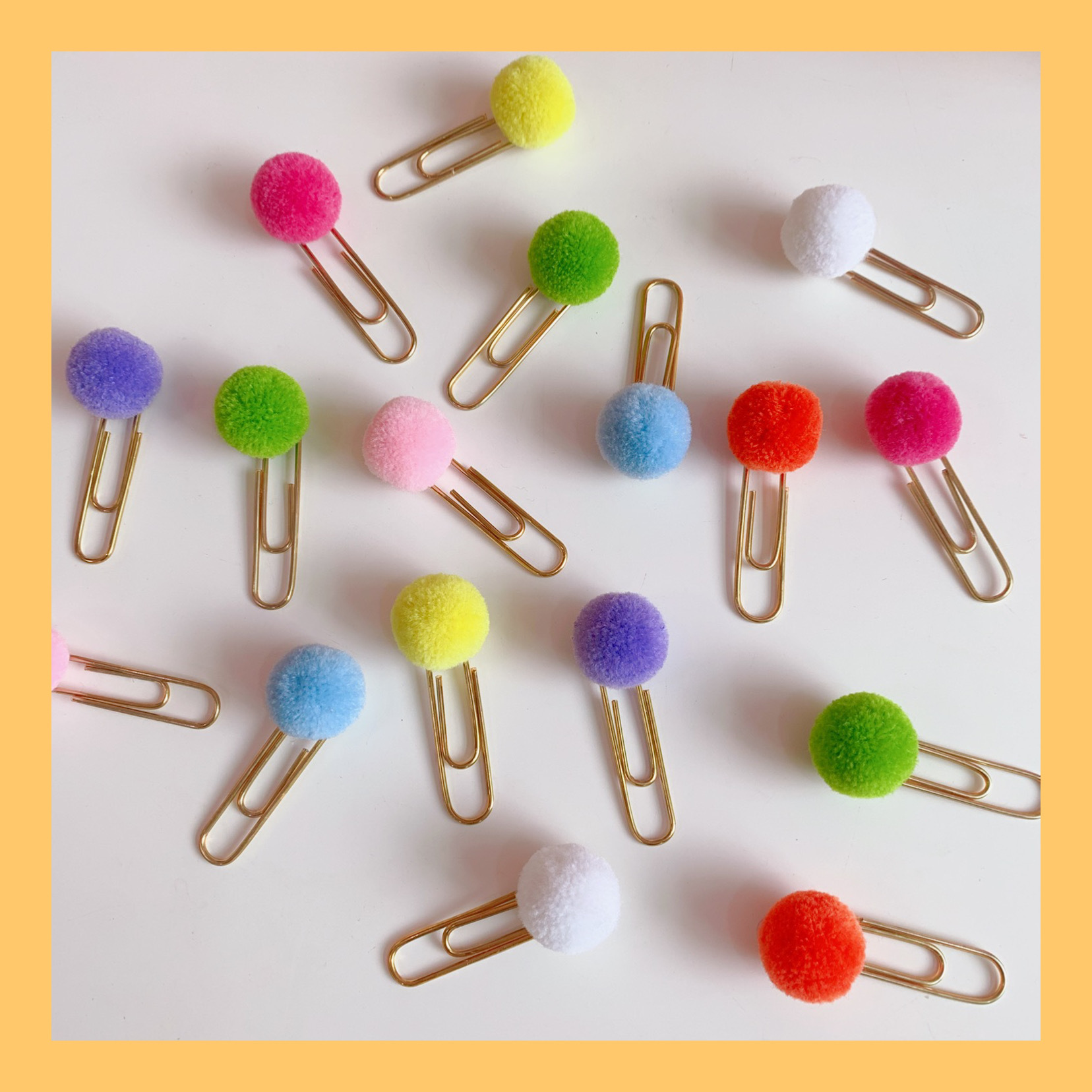 Picture of Japanese cute creative metal paper clip bookmark color candy wool ball pin student office supplies stationery