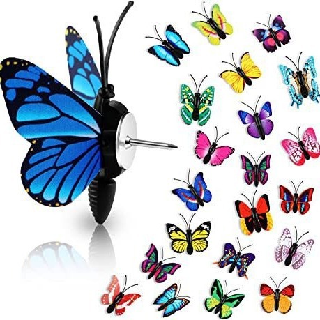 Amazon hot selling simulation butterfly pushpin PVC animal pushpin creative tack decorative photo wall DIY manufacturers