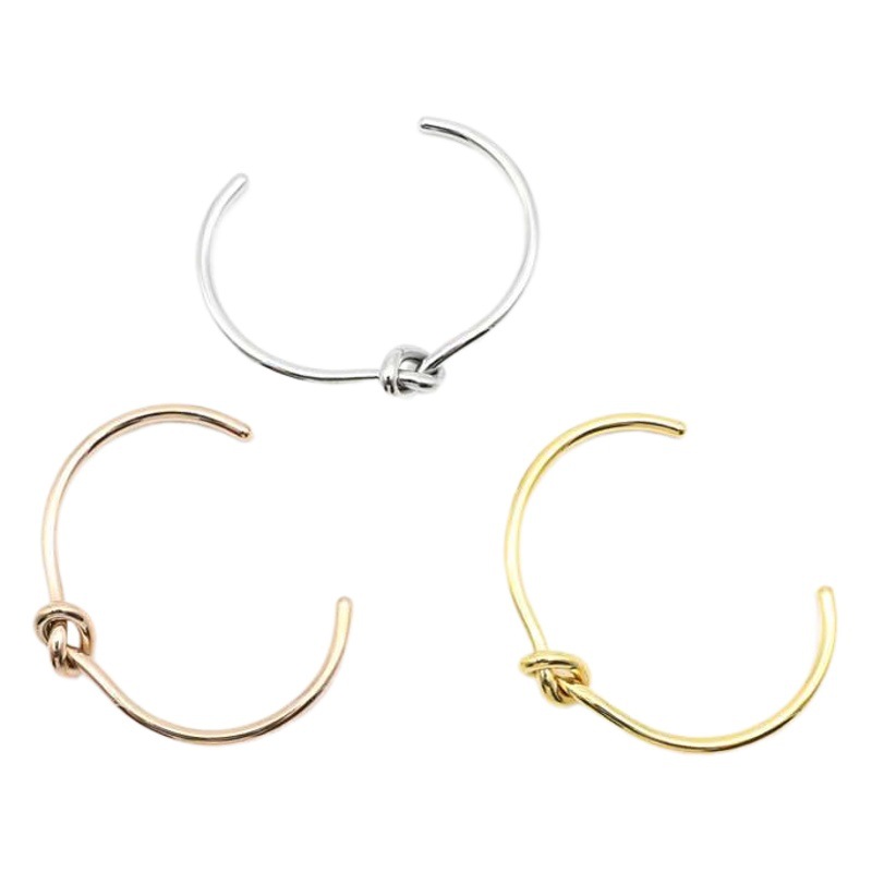 Knotted Open Copper Bracelet Women's Rose Gold Bracelet European and American Couples Fashion Personality Gold Plated Bracelet Jewelry for Men and Women