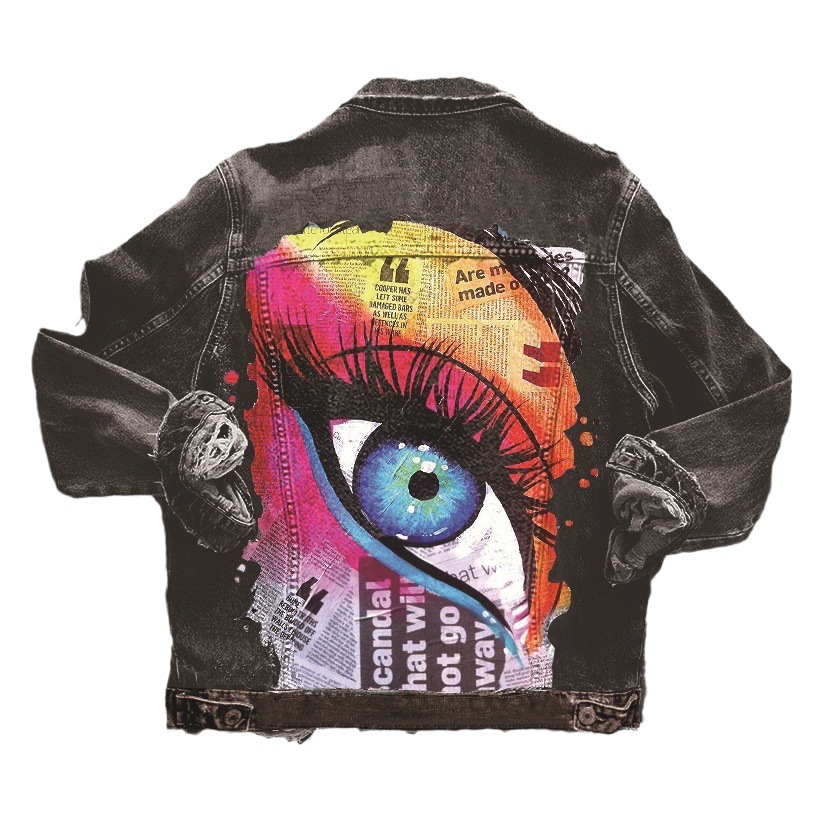 Winter New European and American Denim Jacket Women's Street Fashion Printed Women's Jacket Foreign Trade Cross-border Supply 1436