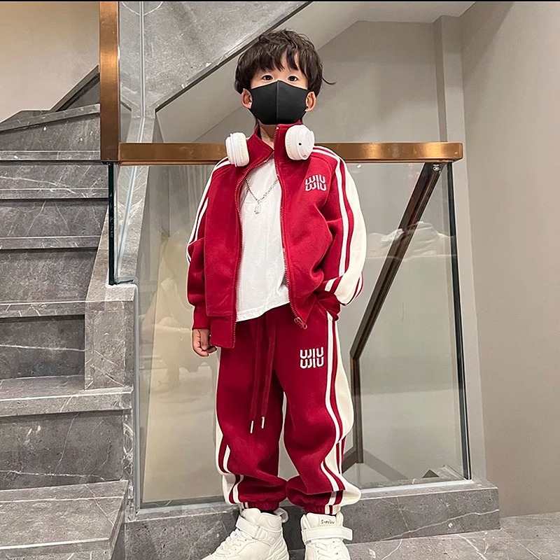 Picture of Children's Clothing, Boys' Fashion Suits, Autumn Clothing, Long-Sleeved Cardigan Jackets, Casual Pants, Kidsren's Sportswear Two-Piece Set