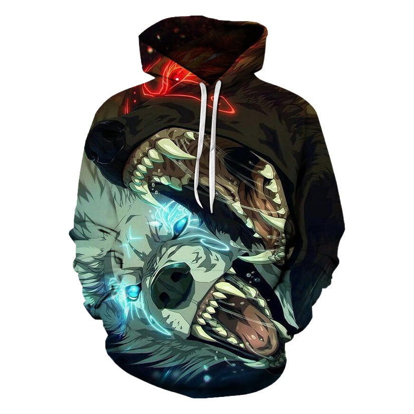 Autumn and Winter New Hooded Sweatshirt Men's Loose Hip-hop Style Pullover fleece-lined Sweatshirt Teenager Top Couple Clothes