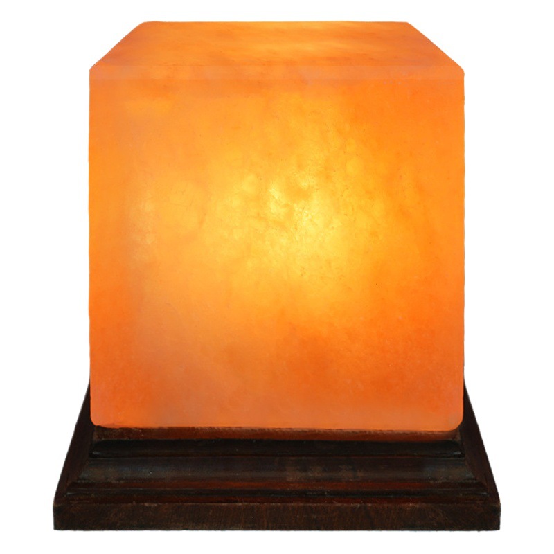 Wholesale square crystal salt lamp Himalayan salt lamp European style ornaments craft rose salt atmosphere lamp night light