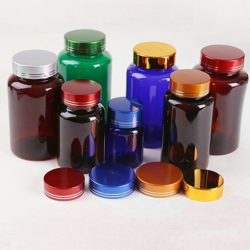 Wholesale Plastic Bottles Food Grade Pet Wide Mouth Green Brown Blue with Lid Uv Lid Sealed Thickeneded Sub-Bottling Bottle