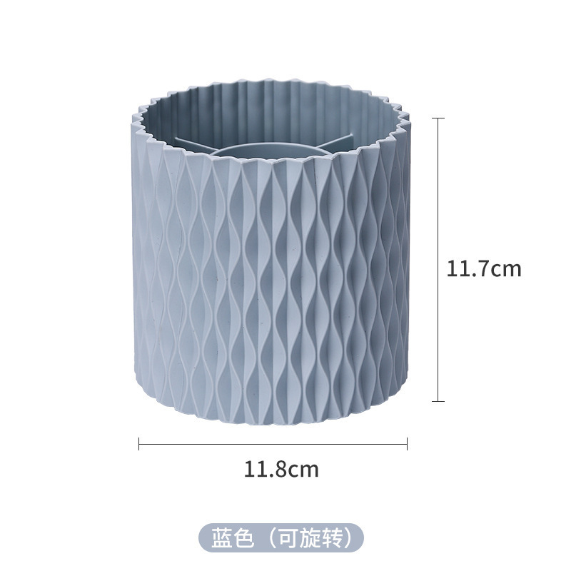 Picture of Cosmetic Storage Box Wholesale Rhombus 360 Rotating Plastic Round Household Lipstick Large Capacity Eyebrow Pencil Makeup Brush