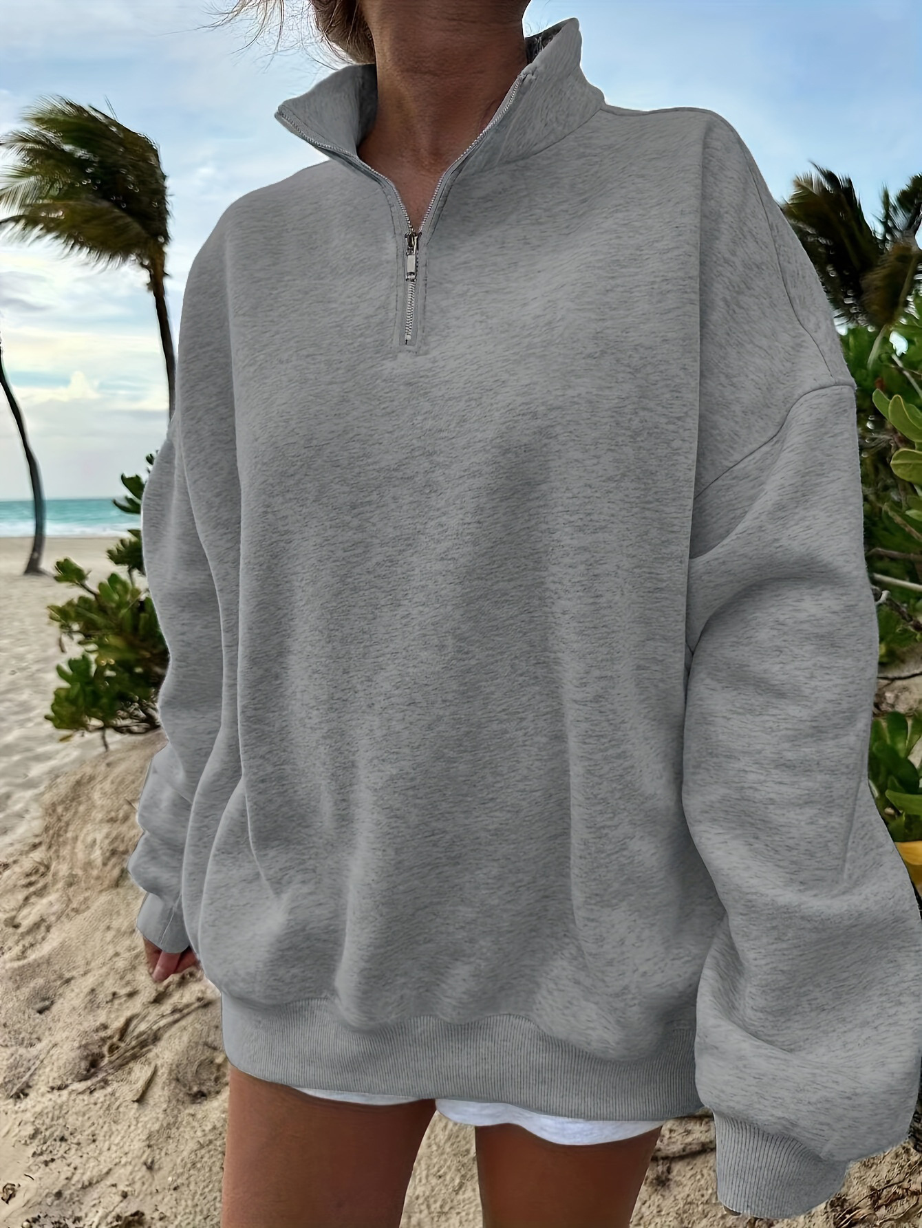 Picture of Cross-border 2024 Europe and the United States wish Amazon foreign trade women's autumn and winter new fleece-lined loose casual pullover vests