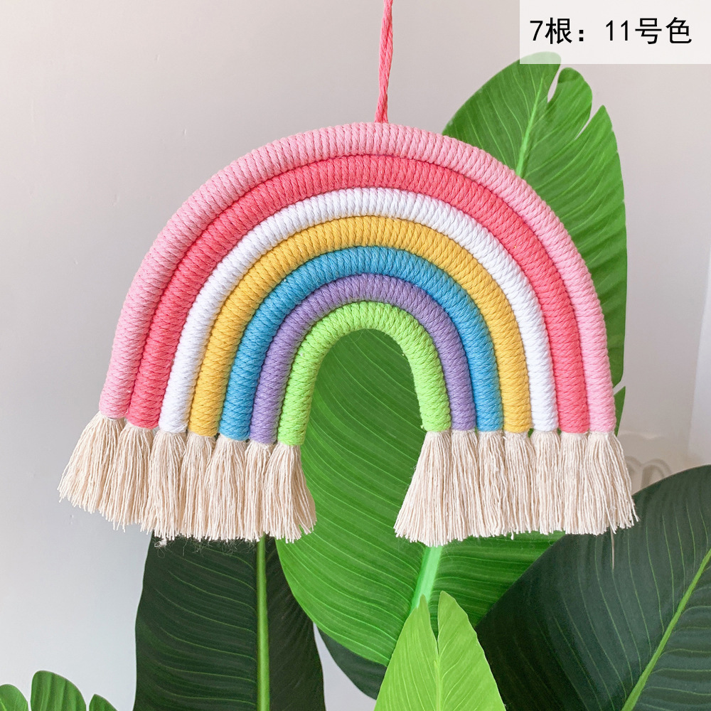 Picture of Rainbow Decoration Ins Unicorn Pendant Home Kidsren's Room Decoration Pendant Hand-Woven Rainbow Pendant Wall Decoration