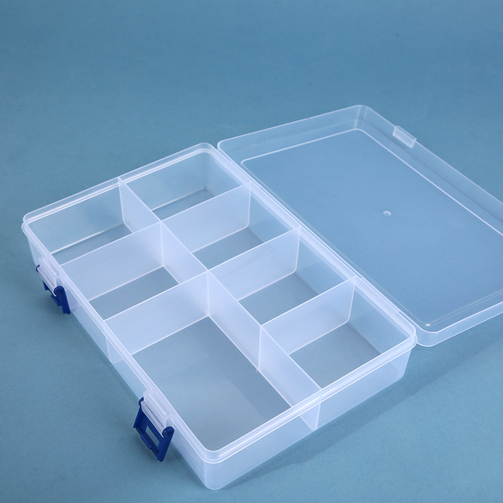 pp transparent fixed large 7 grid jewelry toy beaded plastic packaging box hardware tools fishing gear parts finishing box