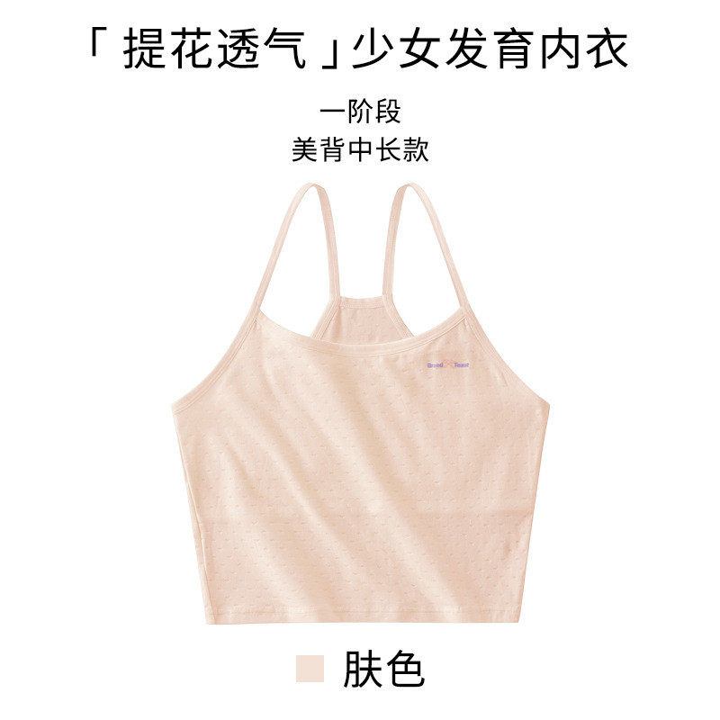 Picture of Girls' developmental teenage bra without steel ring tube top wholesale girls puberty vest students underwear girls
