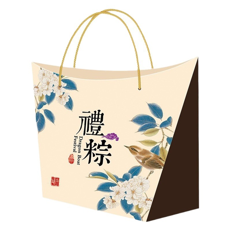 New zongzi gift box outer packing box Dragon Boat Festival empty gift box creative portable corrugated color box with logo