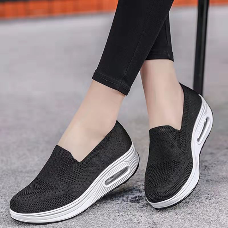 Picture of sneaker Women's Cross-border Foreign Trade 2025 New Thick-soled Air Cushion Casual Shoes Mesh Slip-on Heightened Walking Shoes for Women