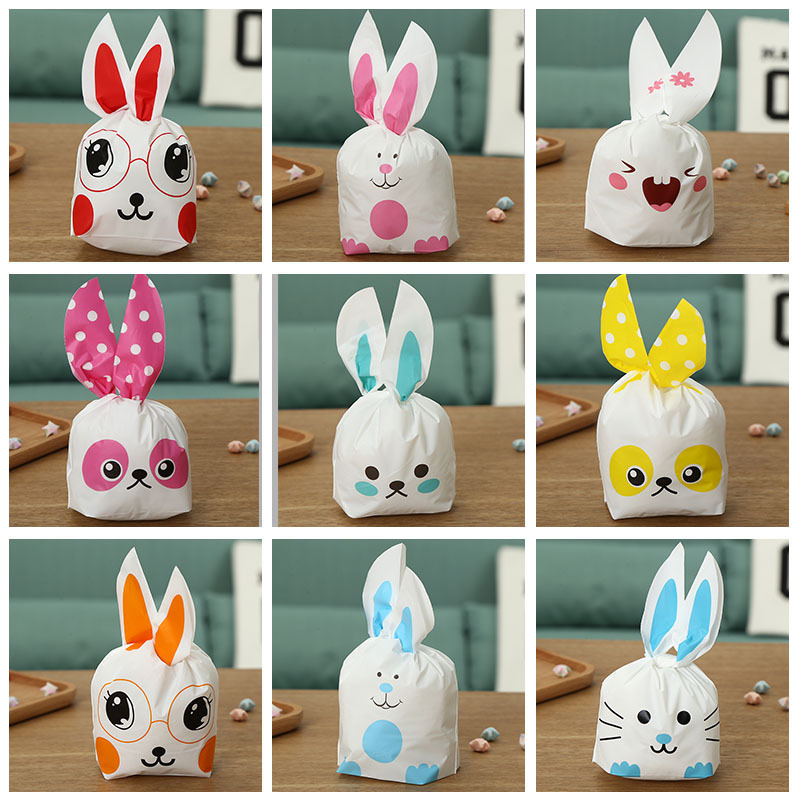 New Korean-style cute cartoon rabbit ear bag candy bag gift bag 50 pack 20*33