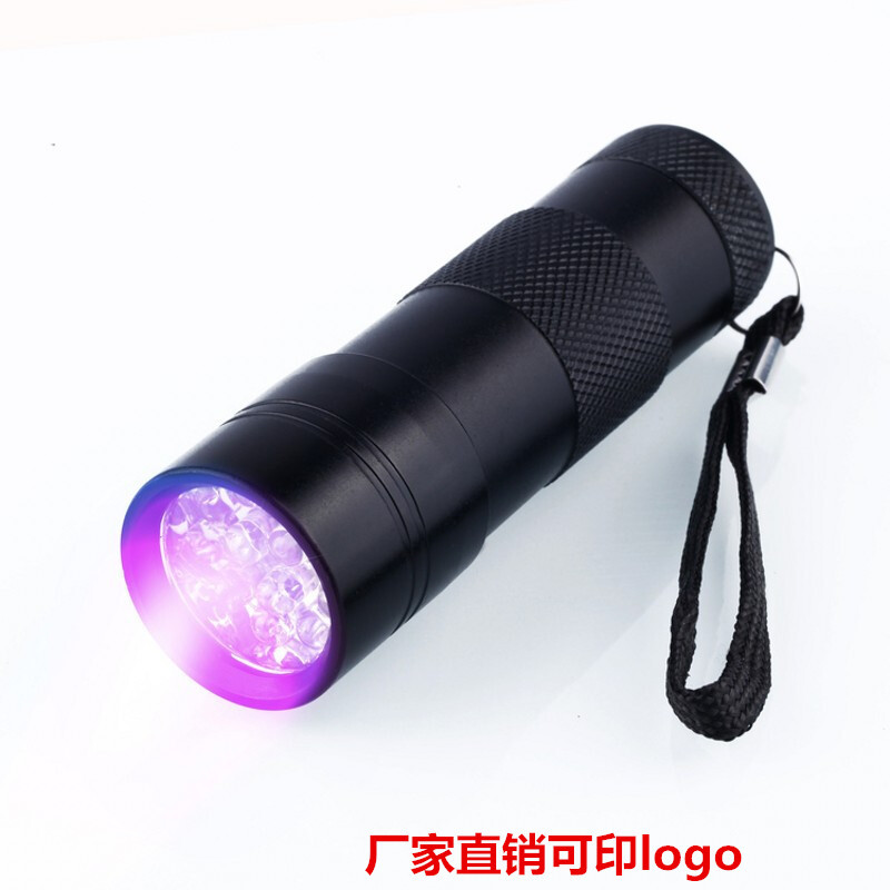 12LED purple flashlight money detector cross-border wholesale 395mm band Mini Portable UV flashlight