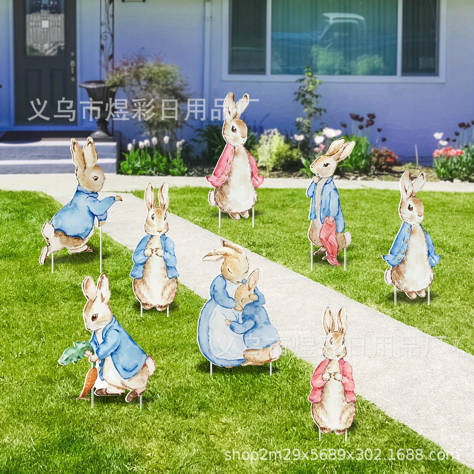 Cross-border TEMU Explosions Easter Cute Bunny Garden Courtyard Insertion Decoration Children's Play