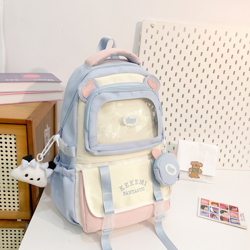 Picture of High Yan Value Ins Style Schoolbag Junior High School Girl's Backpack High School Student's Large Capacity Cute Pain Bag Dopamine Backpack