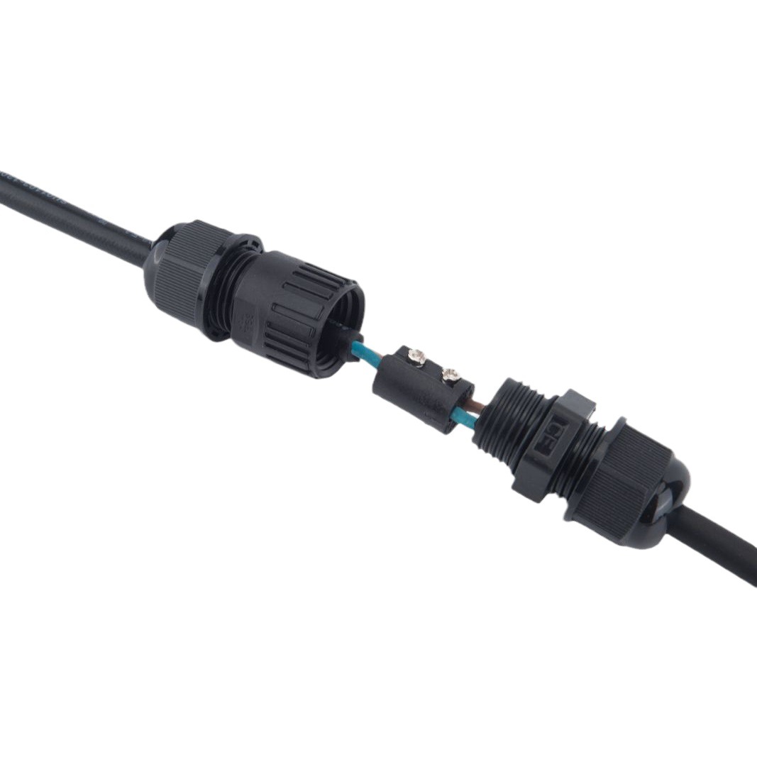 M16 outdoor LED rainproof waterproof safety power module power IP68 connector screw two-core PG9 wiring
