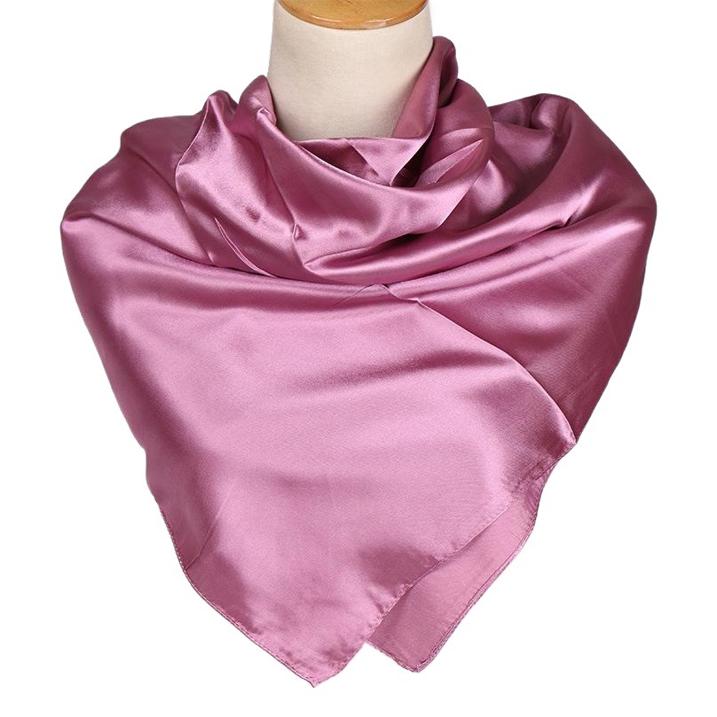 New satin ladies net color headscarf wholesale imitation silk monochrome 90 satin professional stewardess square YW102