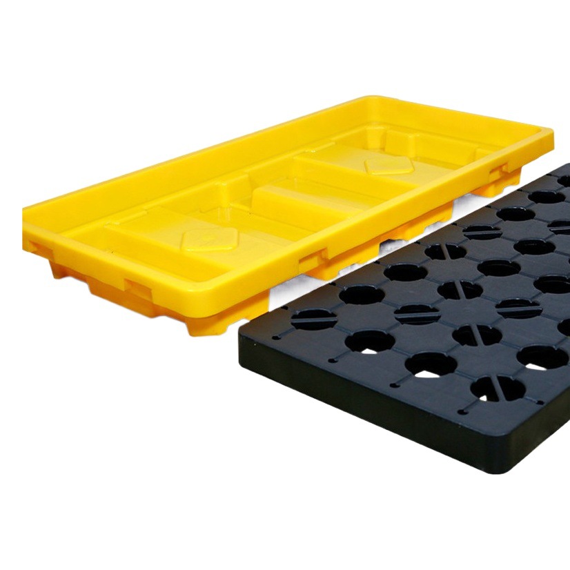 Anti-Leak Plastic Pallet Hazardous Waste Chemicals Anti-Leak Pallet Oil Barrel Hydraulic Oil Double Four Barrel Leakage Pallet
