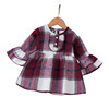 Picture of 2024 Spring and Autumn long sleeve dress children's Korean-style plaid western style dress baby long sleeve ruffled dress