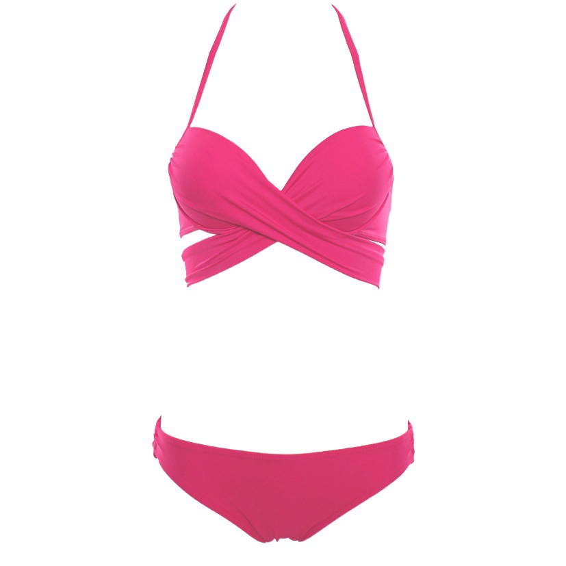 2022 New Sexy bikini Swimsuit Women's Lace-up Split Steel Holder Push-up Cross Strap Variety bikini