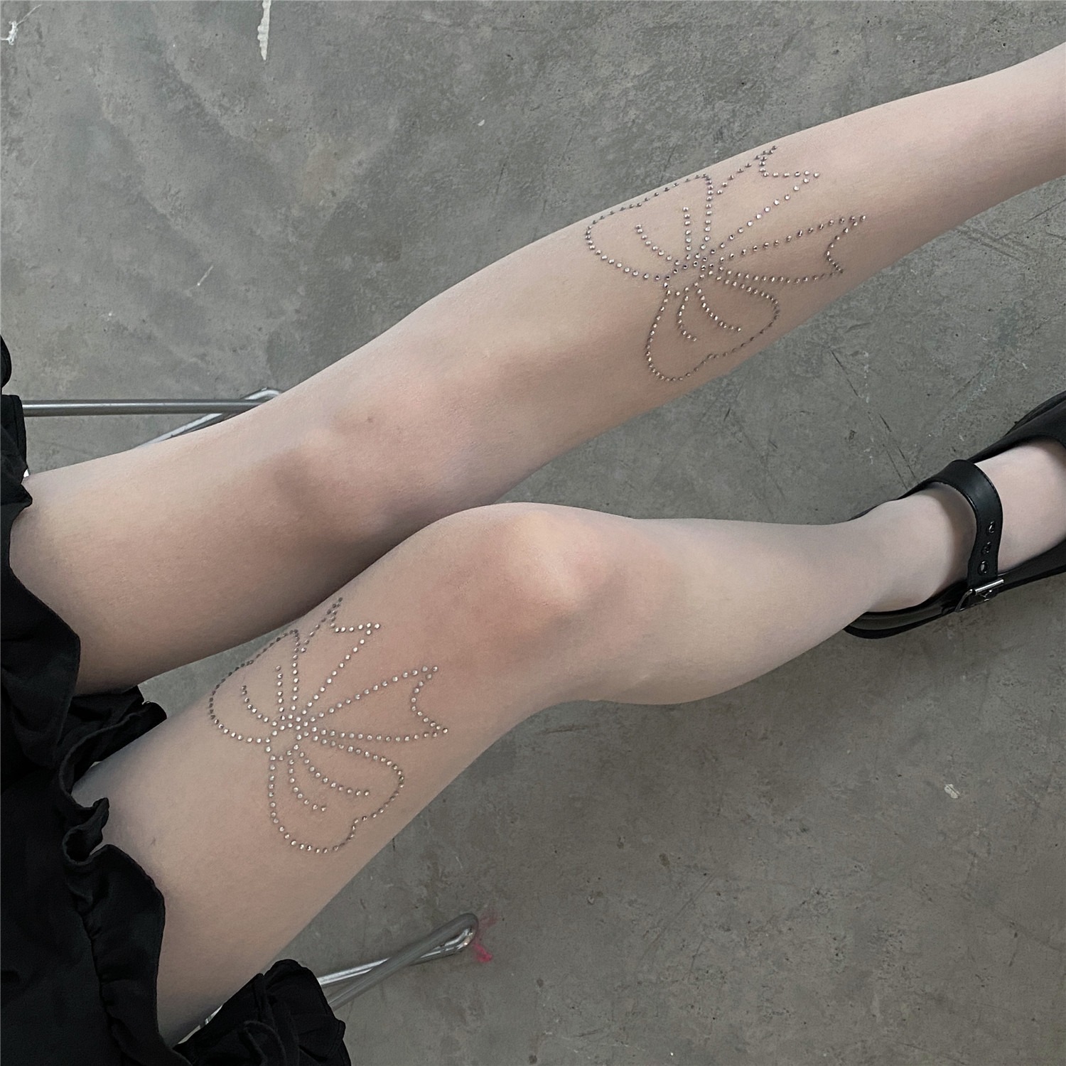 Picture of New Hot Drilling Bow Stockings Lolita Girls Wear Sexy Pantyhose Hot Drilling Bow JK Stockings