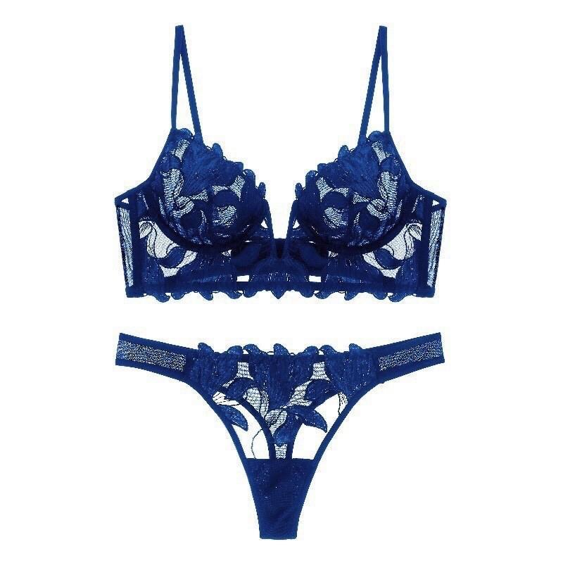 Sexy Intimates Embroidered Lace Deep V Bra Push-Up Sexy Bra Lace Summer Ultra-Thin Suit Bra
