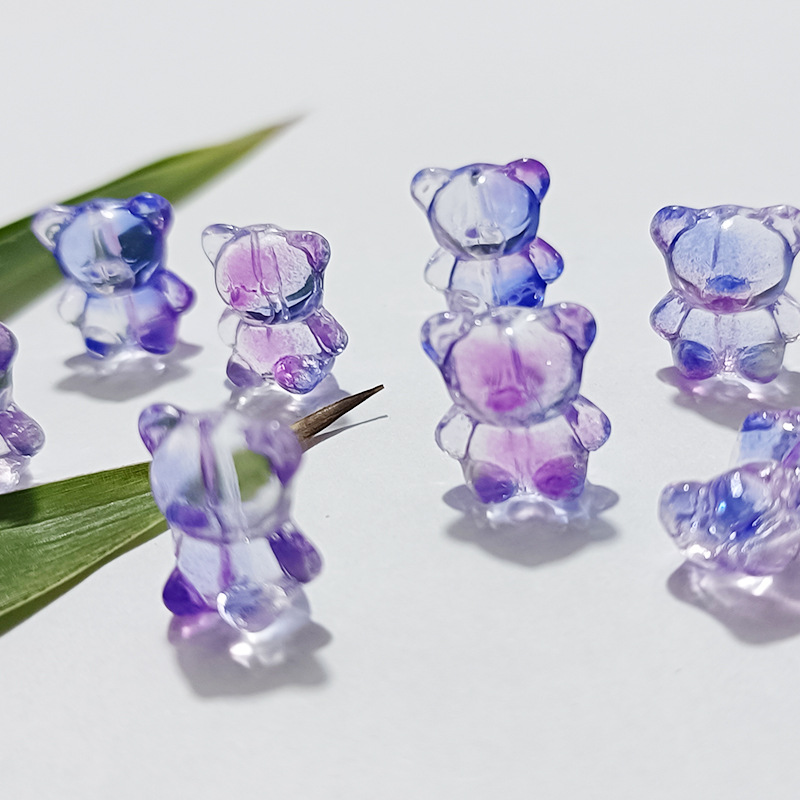 Picture of Hope letter hug bear loose beads bracelet jewelry accessories DIY hairpin accessories Czech glass jewelry accessories