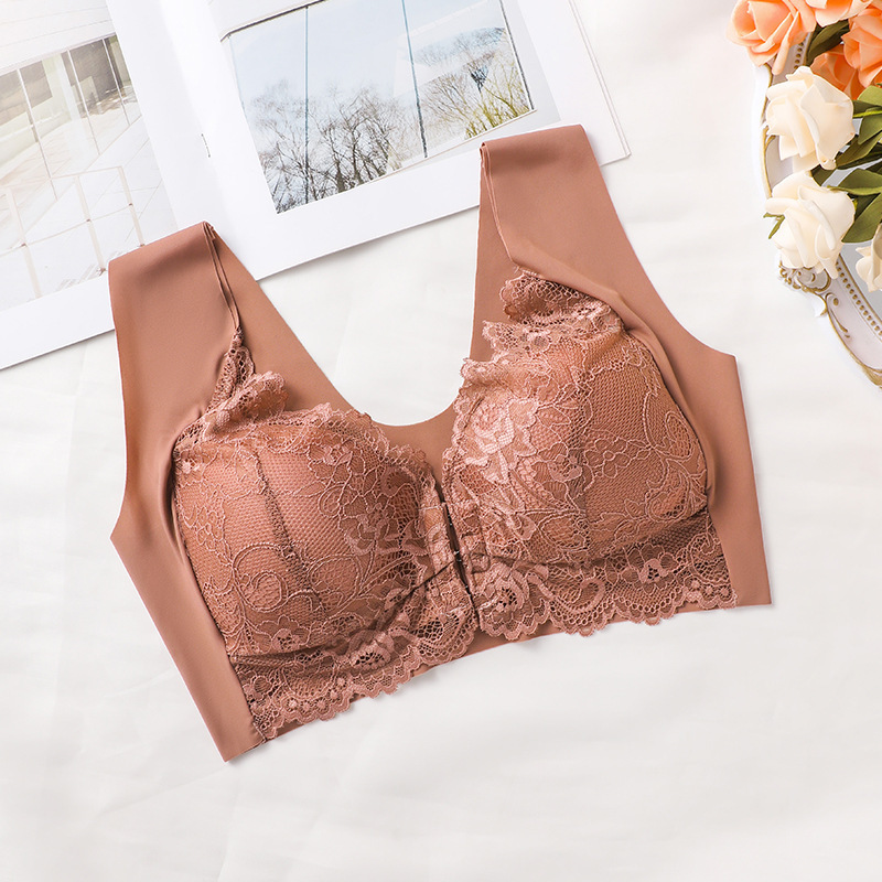 Picture of TEMU Explosions European and American Cross-border plus size Gather Front Buckle Bra Fixed Cup Lace Vest Bra Ladies