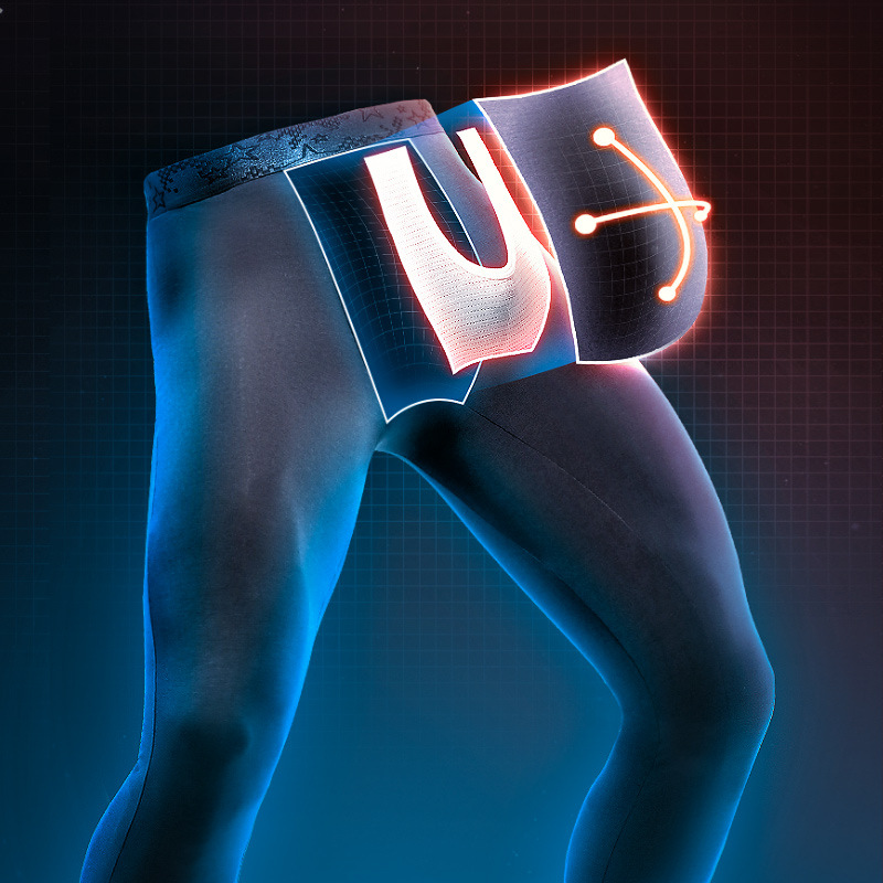 Picture of Men's Bullet Separate Autumn Pants Single Piece Leggings Underpants Antibacterial Inner Crotch Warm Pants Men's Thin Line Pants Underpants