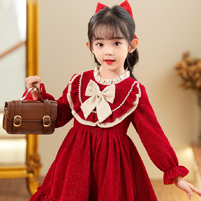 Picture of Korean Autumn and Winter Long Sleeve Girl Princess Dress One-year-old Girl Baby Dress Girl Stylish Autumn Dress dress