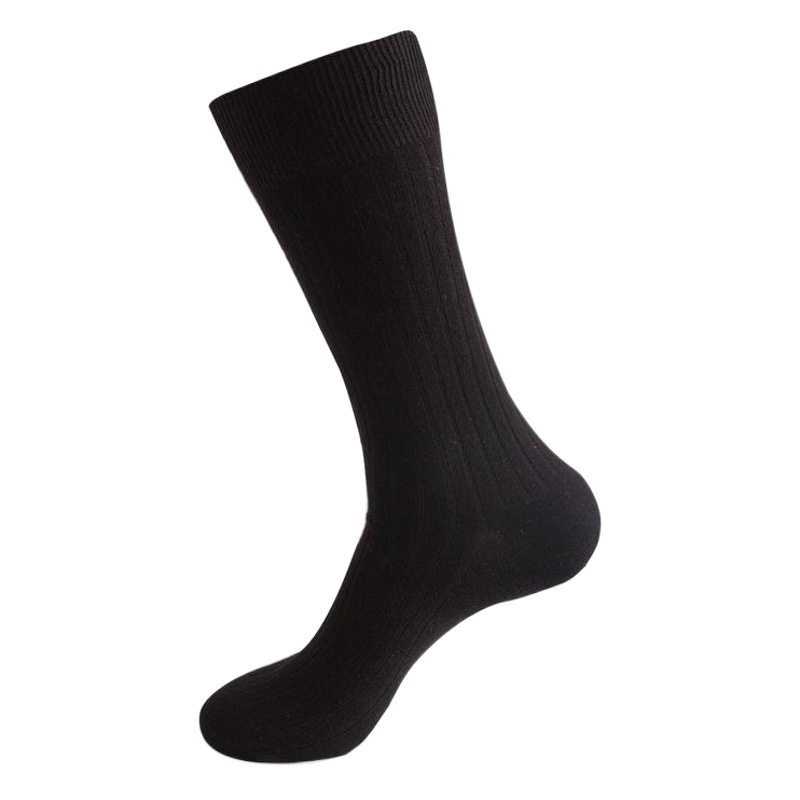 Foreign trade socks European and American autumn and winter large size stockings men's socks striped combed cotton double needle men's socks manufacturers wholesale