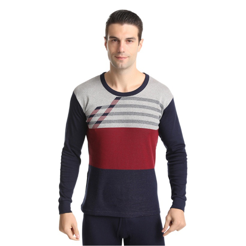 Autumn and Winter Men's Pure Cotton Thin Long-Sleeved Autumn Clothing Basic Bottoming Shirt Thermal Intimates Single-Piece Top for Women