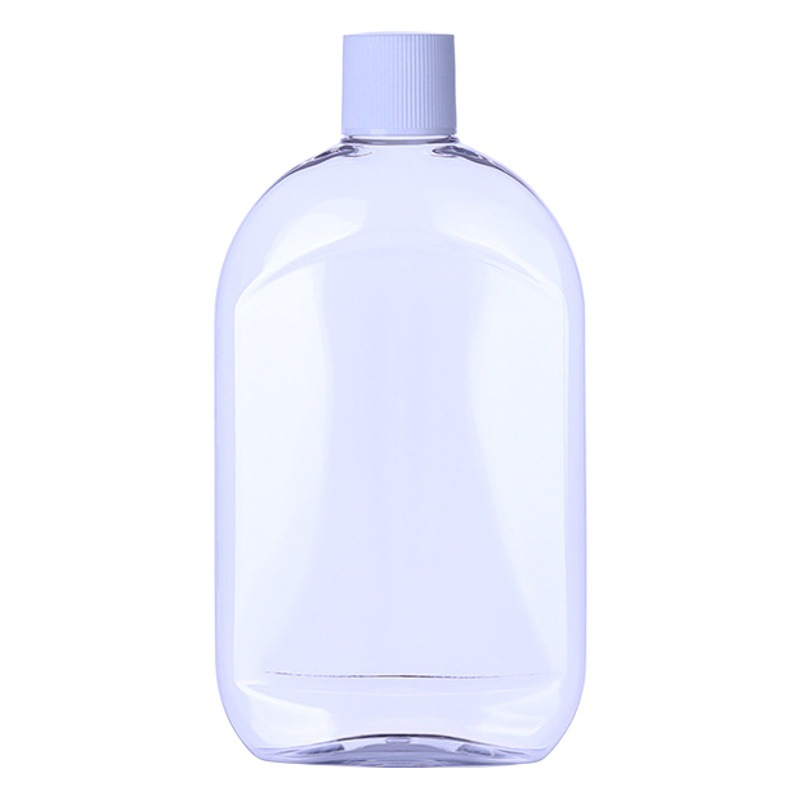 Wholesale 500ml cleaning liquid packaging bottle disinfectant bottle floor cleaner bottle transparent PET plastic flat bottle