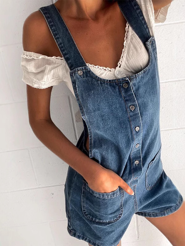 Picture of 2025 Cross-border European and American-style Women's Summer High Waist Slim-fit Slim-fit Adjustable Strap Wash Denim-fit Shorts