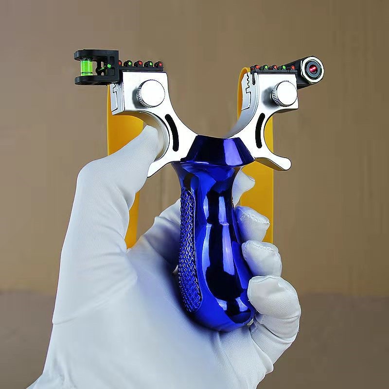 Picture of Laser aiming 98K slingshot level infrared aiming resin 98k fast pressure elastic flat rubber band fiber aiming slingshot