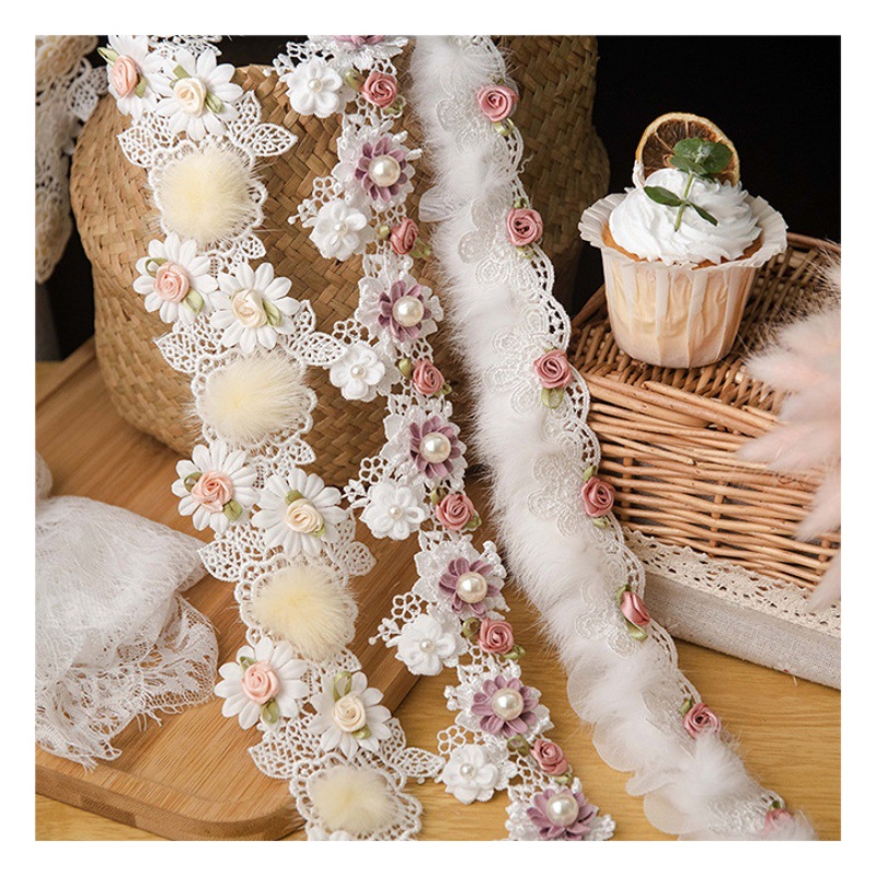 Fairy Flower Series Embroidered Lace Lace Beads Garment Accessories Decorative DIY Nearline Shoes Curtain Fabric