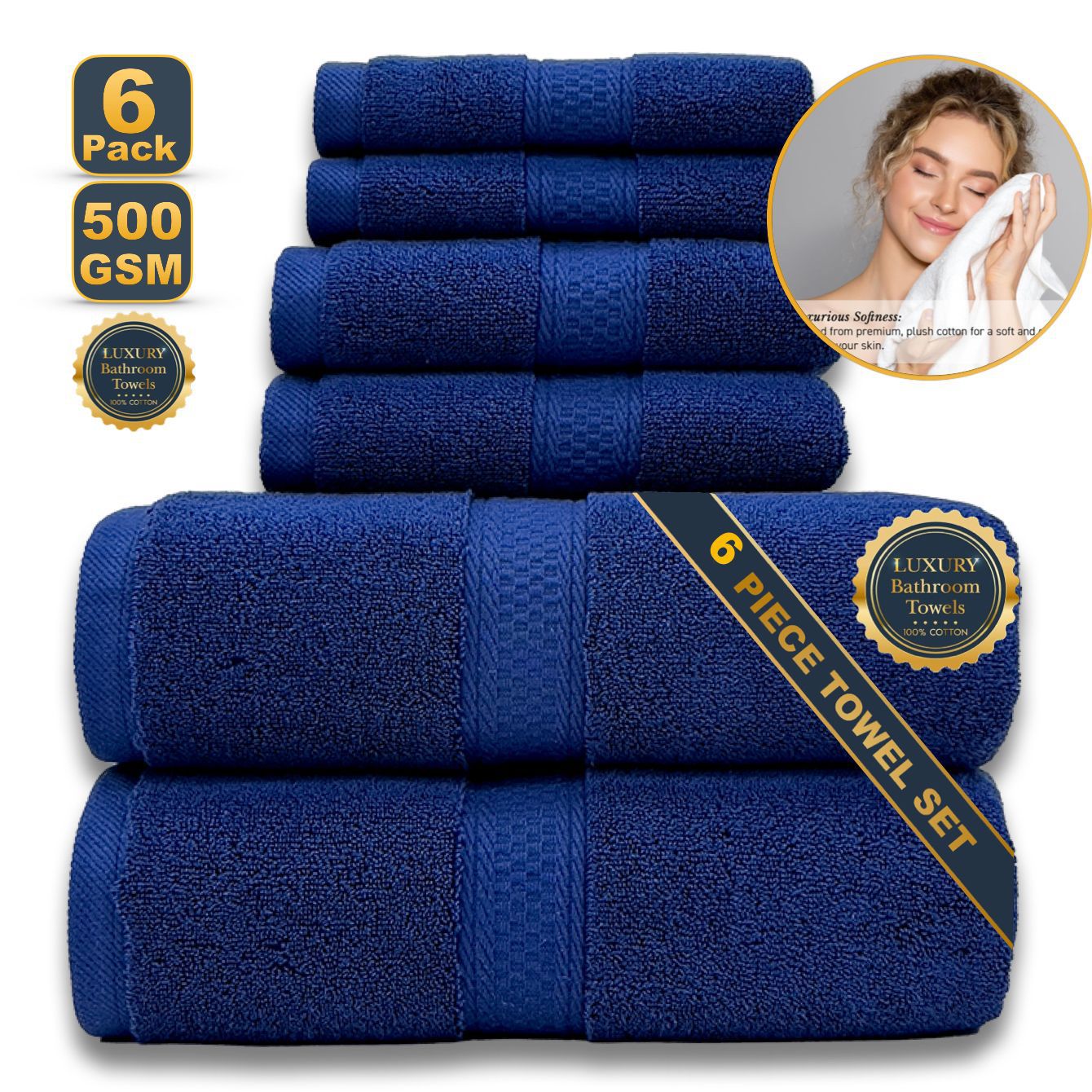 Picture of Cross-border cotton household bath towel towel bath cross-border wholesale cotton towel bath towel square six-piece cotton