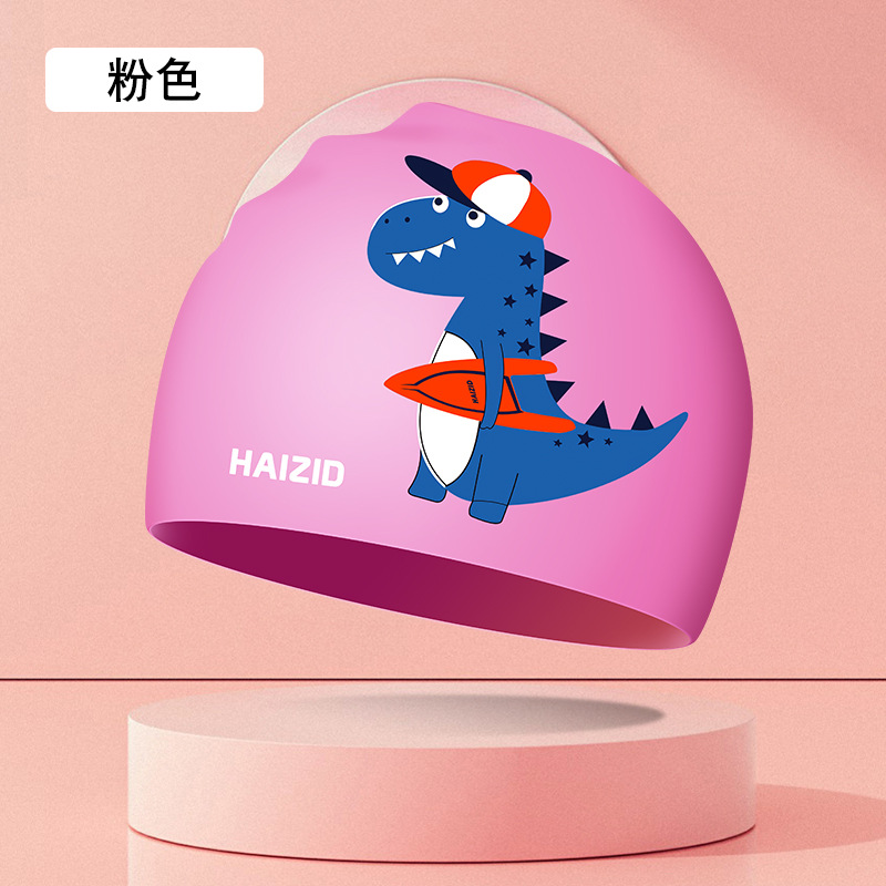 Picture of Adult silicone waterproof swimming cap boys and girls Universal silicone swimming cap increase head swimming cap factory direct sales