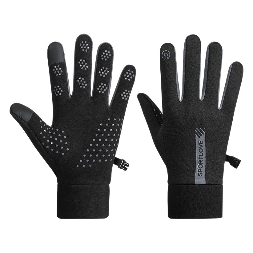 Dropshipping Cycling Gloves for Men and Women in Winter, Windproof, Waterproof, Velvet, Warm, Touch Screen, Outdoor Sports, Driving Electric Vehicles