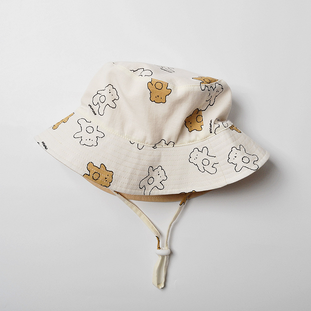 Picture of moinmlon Spring and Summer Korean New Children's Sunshade Fisherman Hat Baby's Big Eave Sun Hat Baby Breathable Cotton