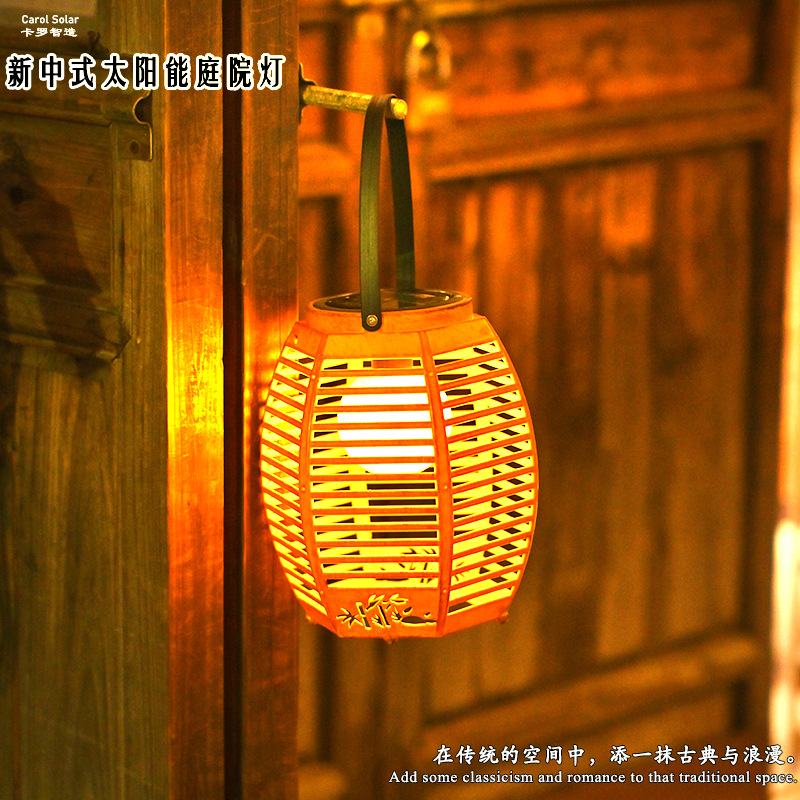 Picture of [A generation of hair] solar rattan lantern source factory courtyard garden decoration bamboo Amazon explosions
