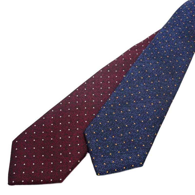 Tie Men's Dress Business 8cm Wide Champagne Striped Dot Professional Shirt Tie Korean Style Wedding Tie