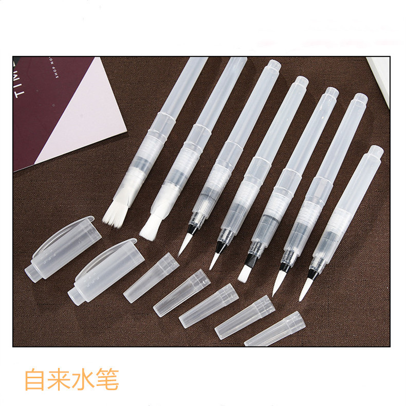 Picture of Solid Watercolor Fountain Pen, Water Filling Painting Brush, Pointed Flat Pen, Water Storage Pen, Water-Soluble Colored Lead Painting Pen