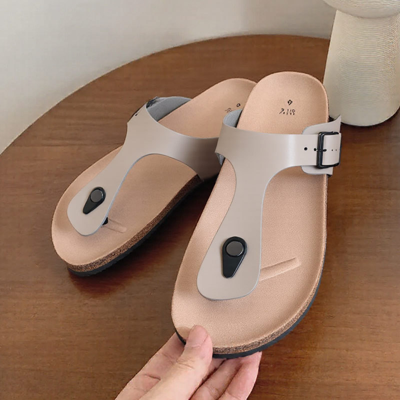 Quality Couple Cork Slippers Men's Summer Sandals and Slippers Korean-style Fashionable Sandals Casual Flip-flops for Women
