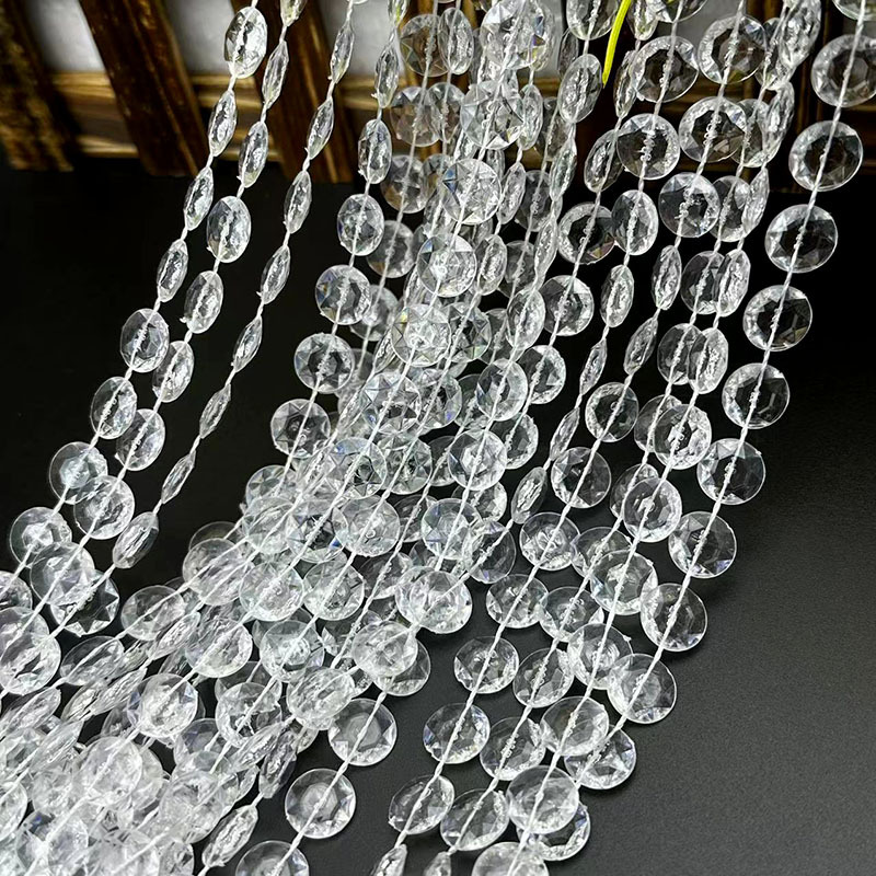 Picture of Acrylic bead curtain line curtain wedding road lead crystal string wedding scene stage ceiling decoration diy door curtain partition