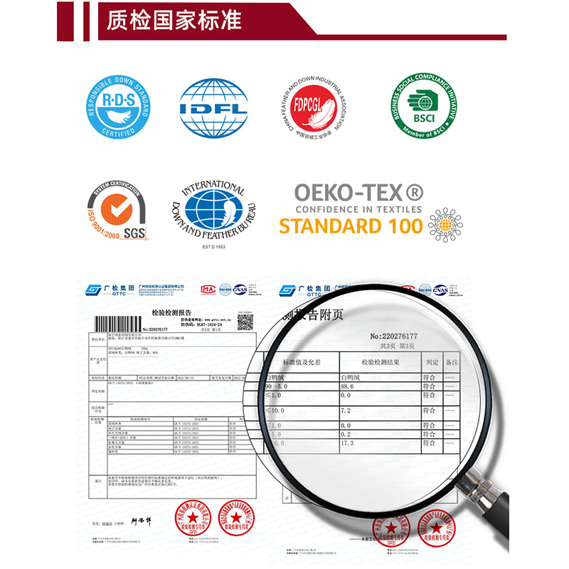 Picture of National Standard Washed down 90 Pure White Duck down Guangjian 95 Large Feather Filling Raw Materials Bulk Wholesale Inspection Meets Standards