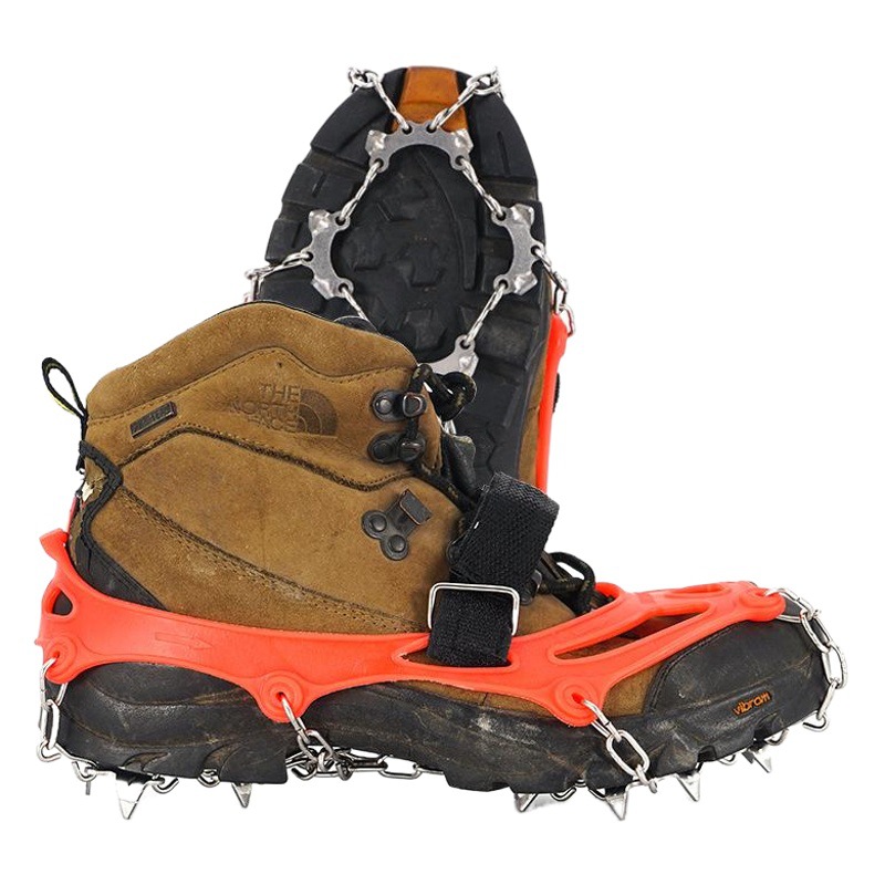 Picture of Outdoor Stainless Steel 13 Teeth Ice Claw Climbing Ice Climbing Anti-slip Shoe Cover Hiking Anti-slip Snow Claw Anti-slip Chain Ice Grab Wholesale