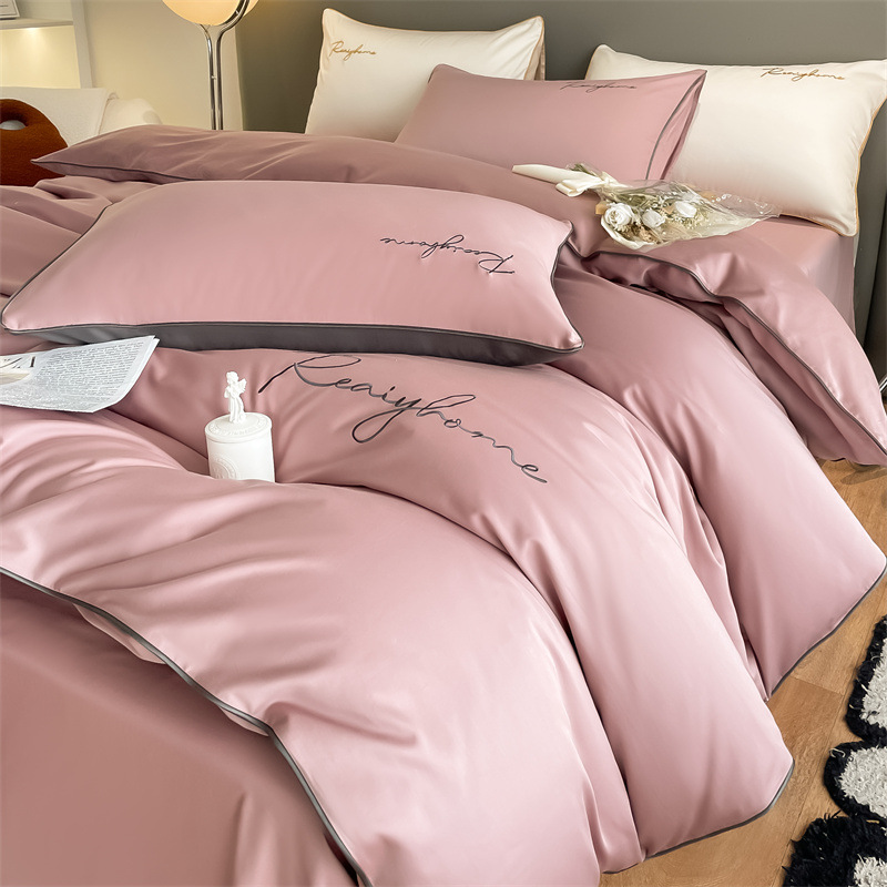 Picture of Light luxury 120 long-staple cotton quilt cover single piece pure cotton quilt cover solid color double-piece quilt cover Nantong bedding