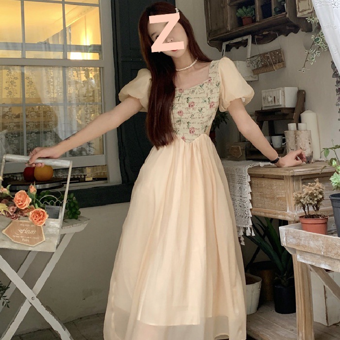 Fashion Trend New Style Pure Desire Style 2025 Summer Women's Design Sense Stitching Long Dress Elegant Small Dress