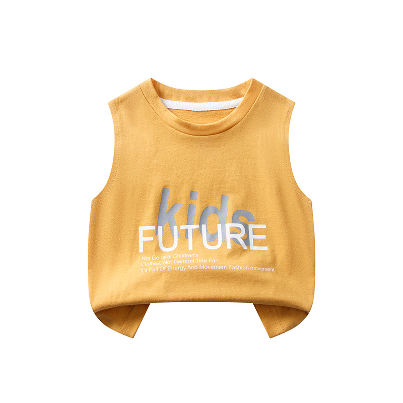 Picture of Children's Waistcoat Cotton Girls Boys Baby New Summer Sweatshirt Wholesale Summer Thin Sports Sleeveless T-shirt